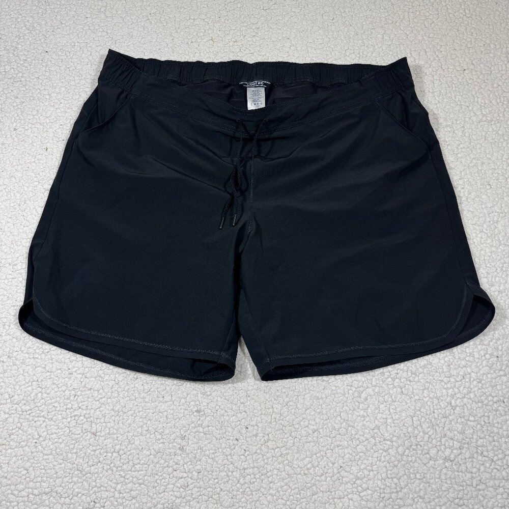 Lands End Swim Shorts Womens 24W Swimsuit Bottoms Liner Black Plus Pockets Beach